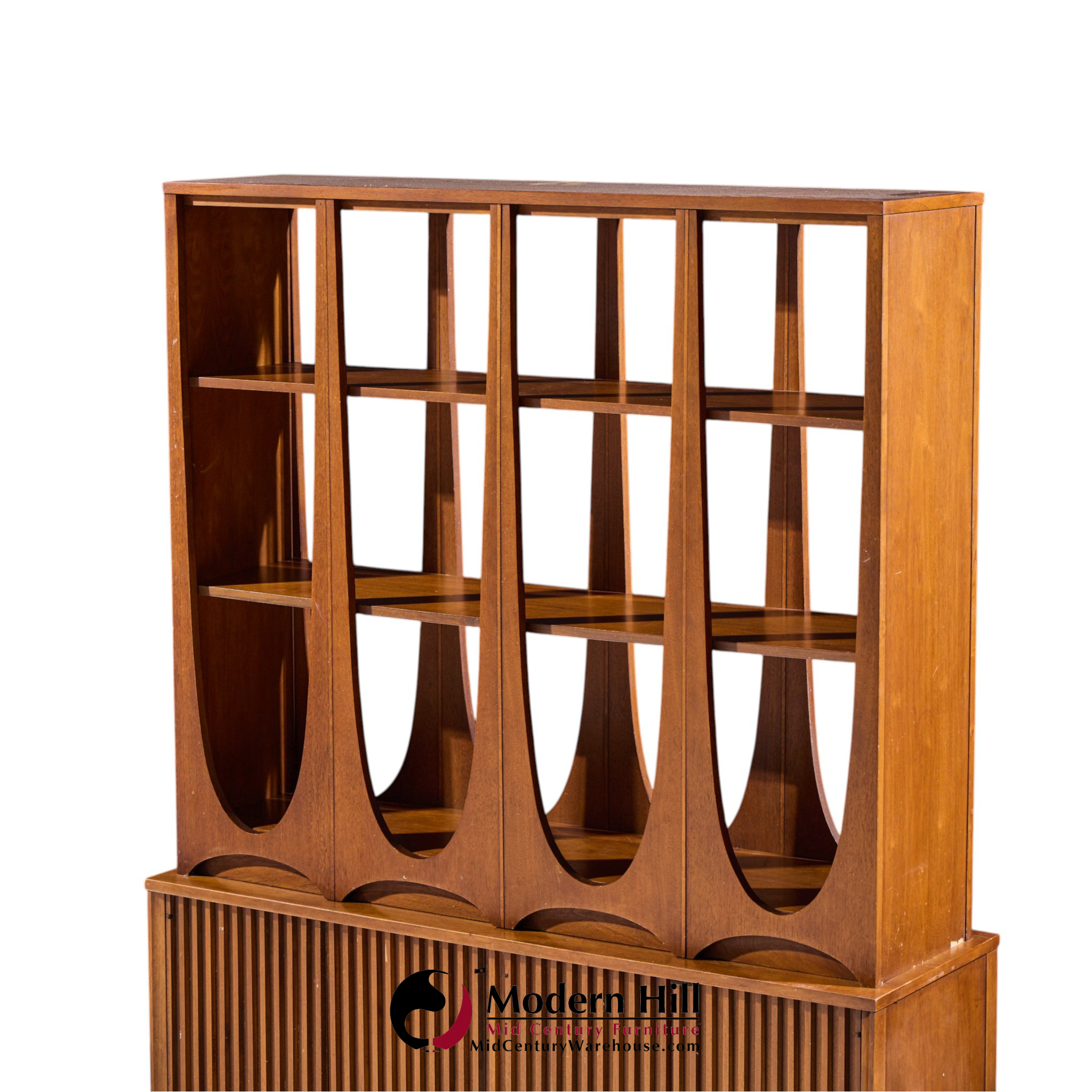 broyhill brasilia mid century walnut room divider