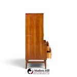 broyhill brasilia mid century walnut and brass gentleman chest highboy dresser
