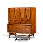 broyhill brasilia mid century walnut and brass gentleman chest highboy dresser