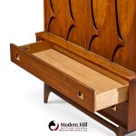 broyhill brasilia mid century walnut and brass gentleman chest highboy dresser