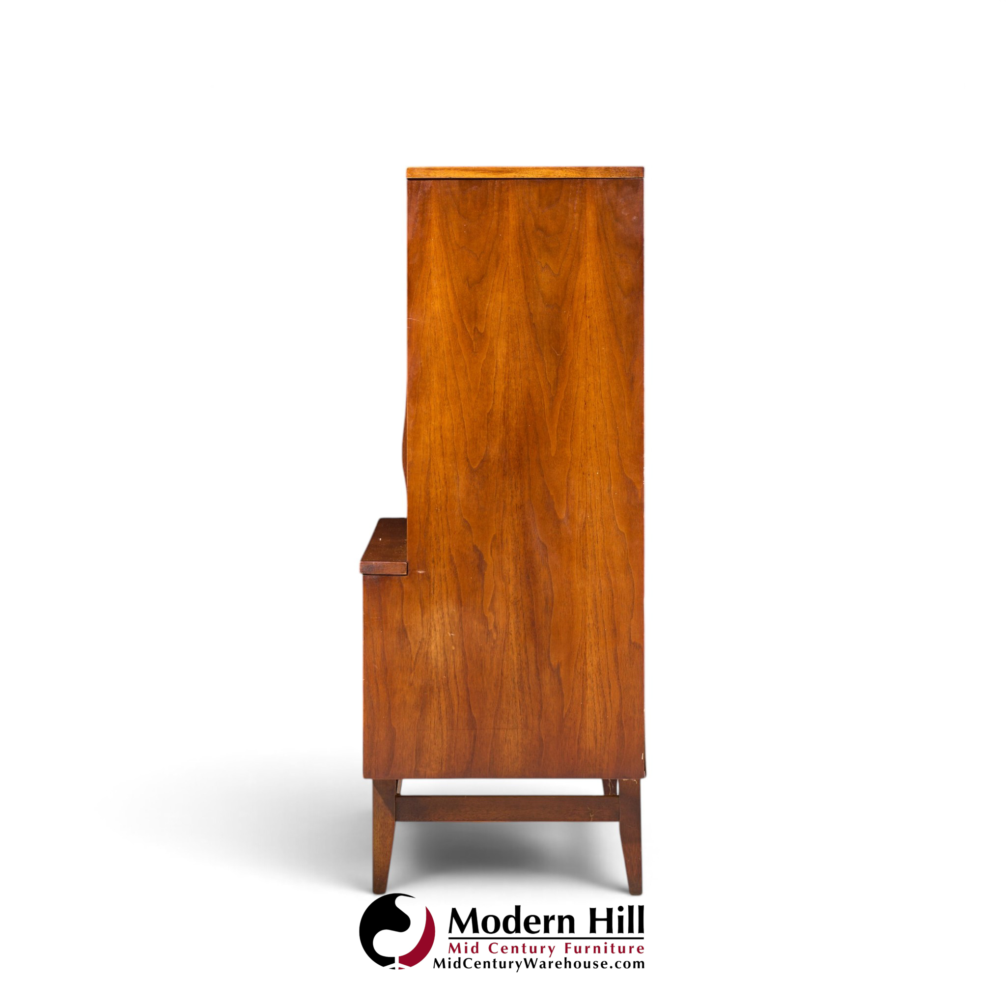 broyhill brasilia mid century walnut and brass gentleman chest highboy dresser