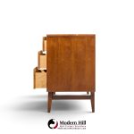 broyhill brasilia mid century walnut and brass lowboy dresser