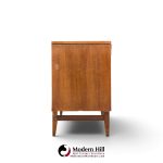 broyhill brasilia mid century walnut and brass lowboy dresser