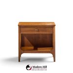 broyhill brasilia mid century walnut and brass nightstand