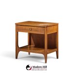 broyhill brasilia mid century walnut and brass nightstand