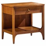 broyhill brasilia mid century walnut and brass nightstand