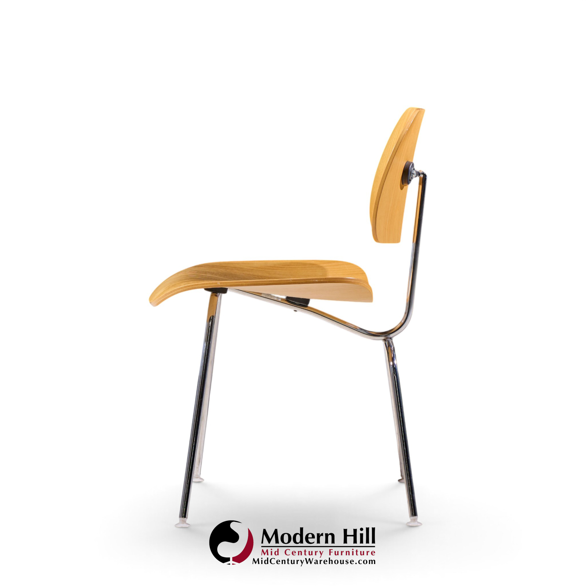 charles & ray eames for herman miller dcm mid century white ash dining chairs - set of 4
