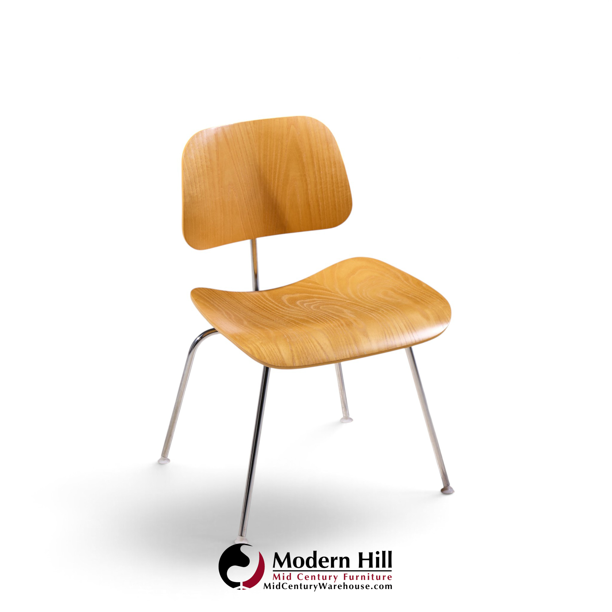 charles & ray eames for herman miller dcm mid century white ash dining chairs - set of 4
