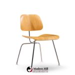 charles & ray eames for herman miller dcm mid century white ash dining chairs - set of 4