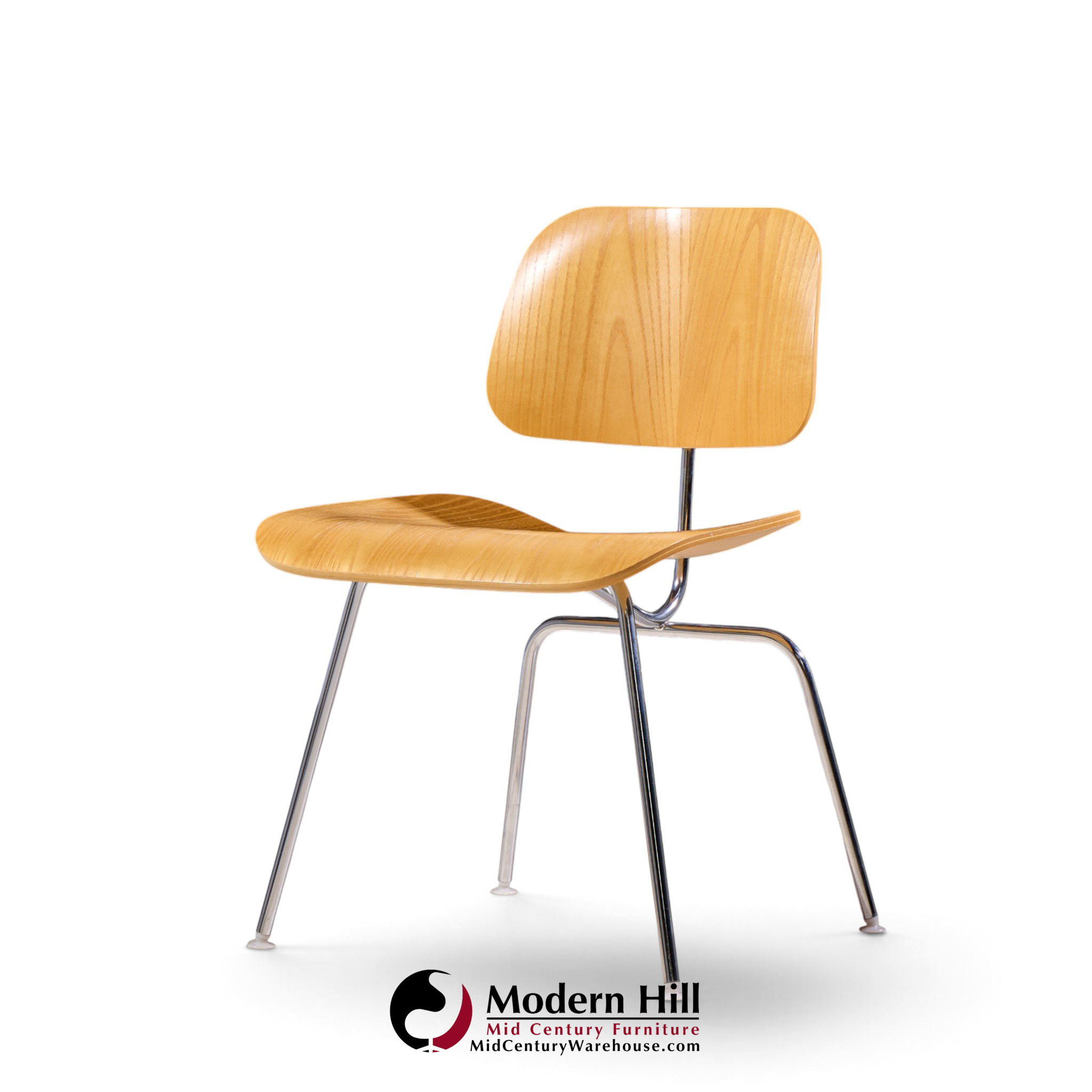 charles & ray eames for herman miller dcm mid century white ash dining chairs - set of 4