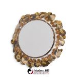curtis jere brutalist mid century signed raindrops metal wall mirror