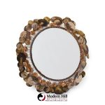 curtis jere brutalist mid century signed raindrops metal wall mirror