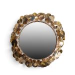 curtis jere brutalist mid century signed raindrops metal wall mirror