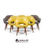 eero saarinen for knoll mid century bentwood executive dining chairs - set of 6