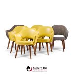 eero saarinen for knoll mid century bentwood executive dining chairs - set of 6