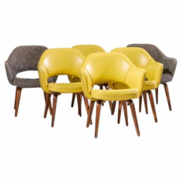 eero saarinen for knoll mid century bentwood executive dining chairs - set of 6