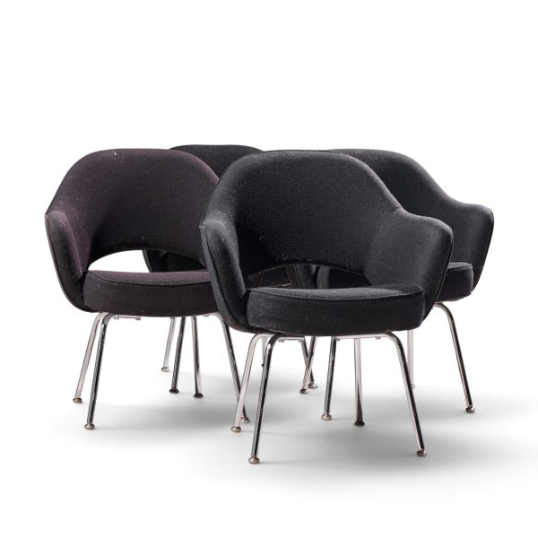 eero saarinen for knoll mid century executive dining chairs - set of 4