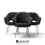 eero saarinen for knoll mid century executive dining chairs - set of 4