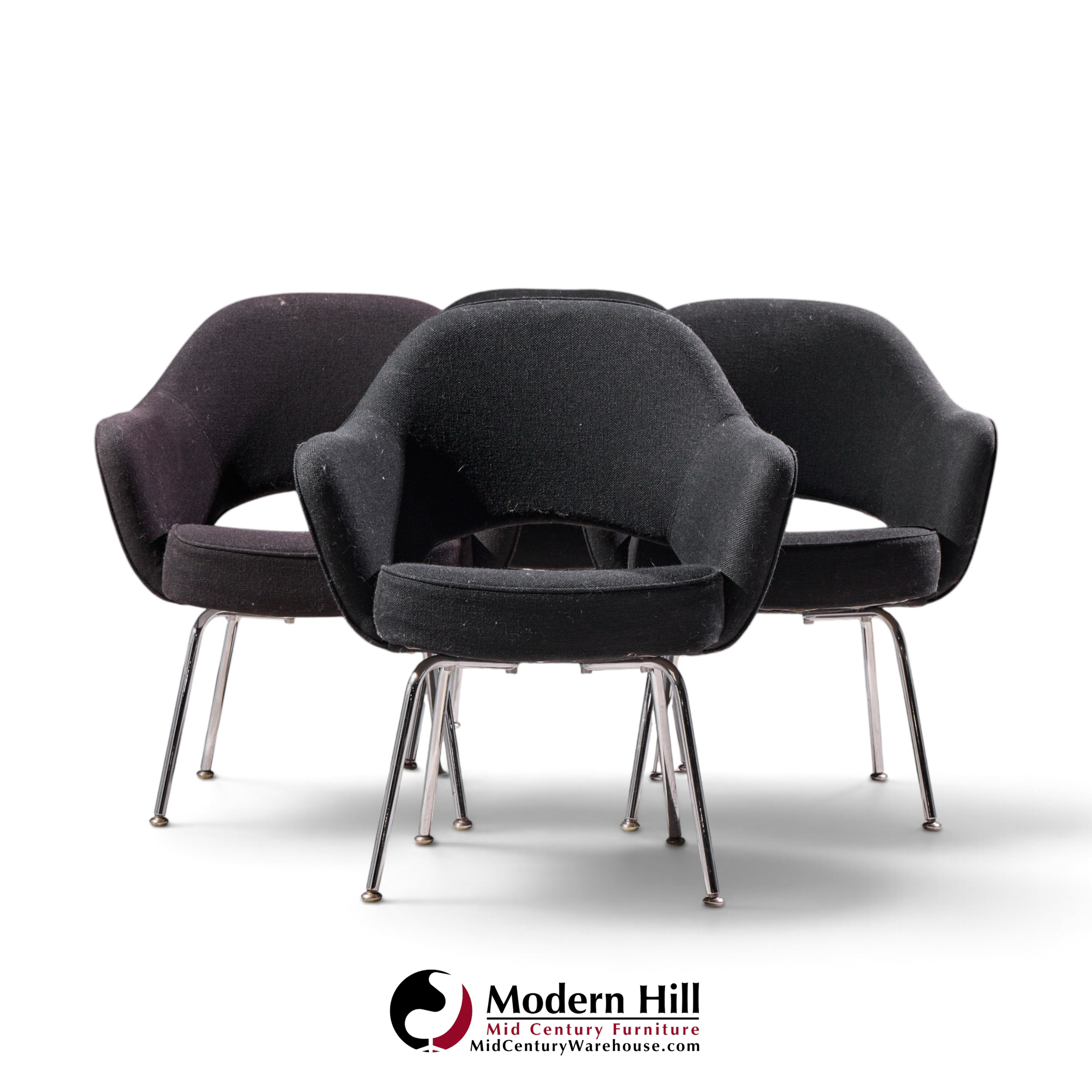 eero saarinen for knoll mid century executive dining chairs - set of 4