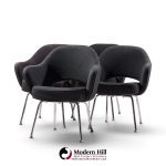 eero saarinen for knoll mid century executive dining chairs - set of 4