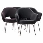 eero saarinen for knoll mid century executive dining chairs - set of 4