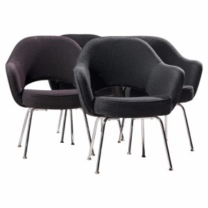 eero saarinen for knoll mid century executive dining chairs - set of 4