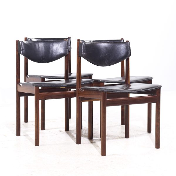 ejner larsen & aksel bender-madsen mid century danish teak dining chairs - set of 4