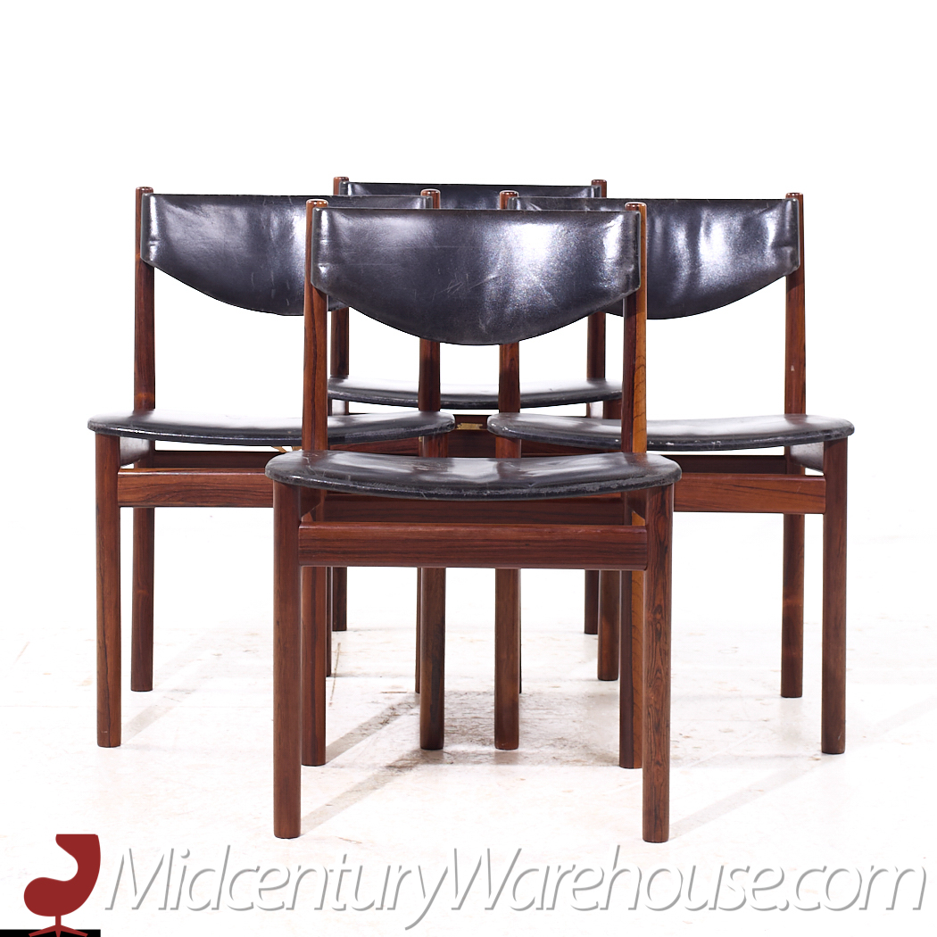 ejner larsen & aksel bender-madsen mid century danish teak dining chairs - set of 4