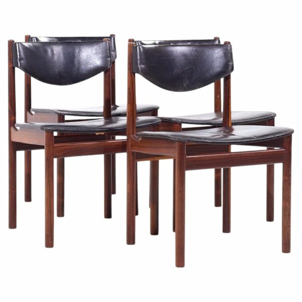 ejner larsen & aksel bender-madsen mid century danish teak dining chairs - set of 4