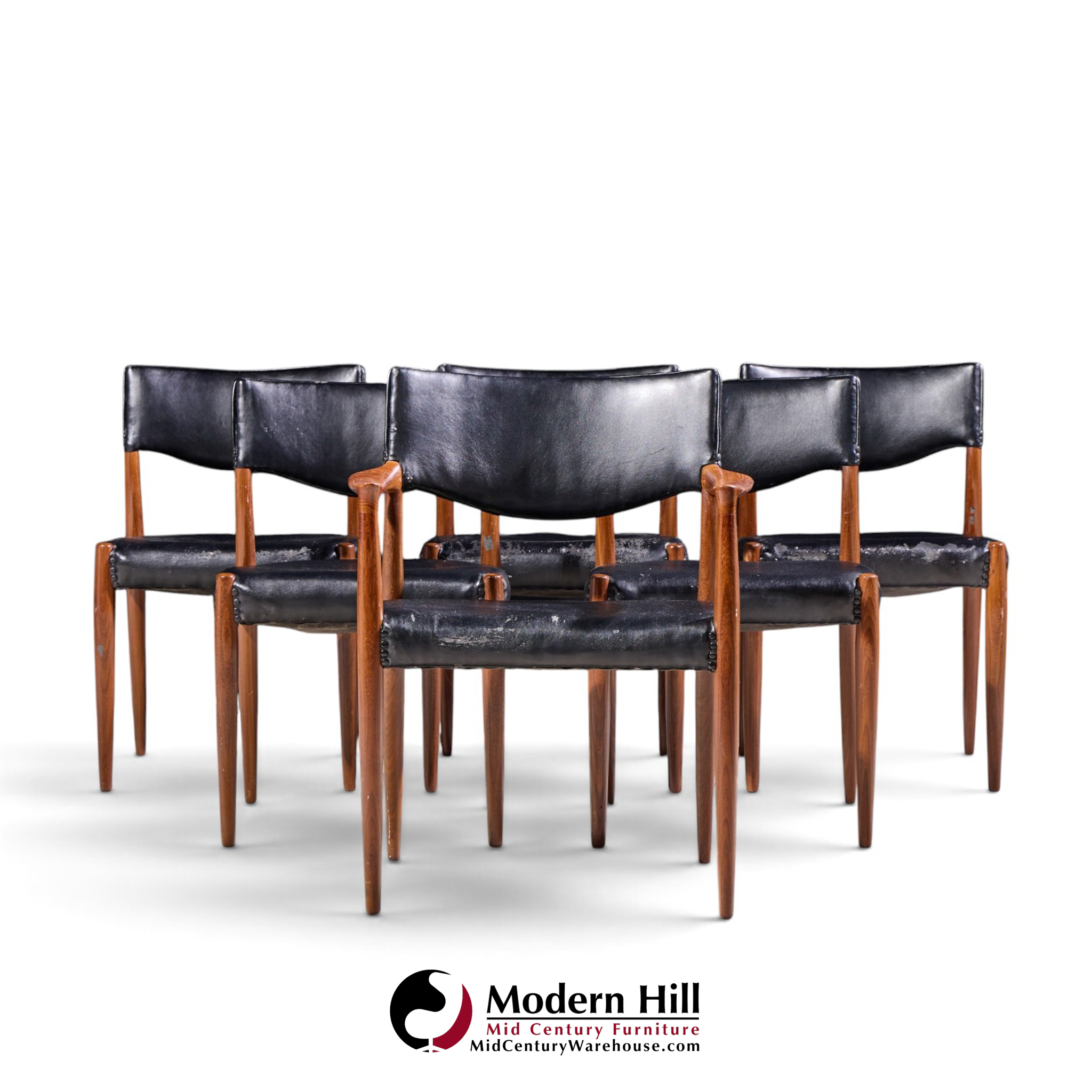 ejner larsen & aksel bender-madsen for willy beck mid century danish teak dining chairs - set of 6