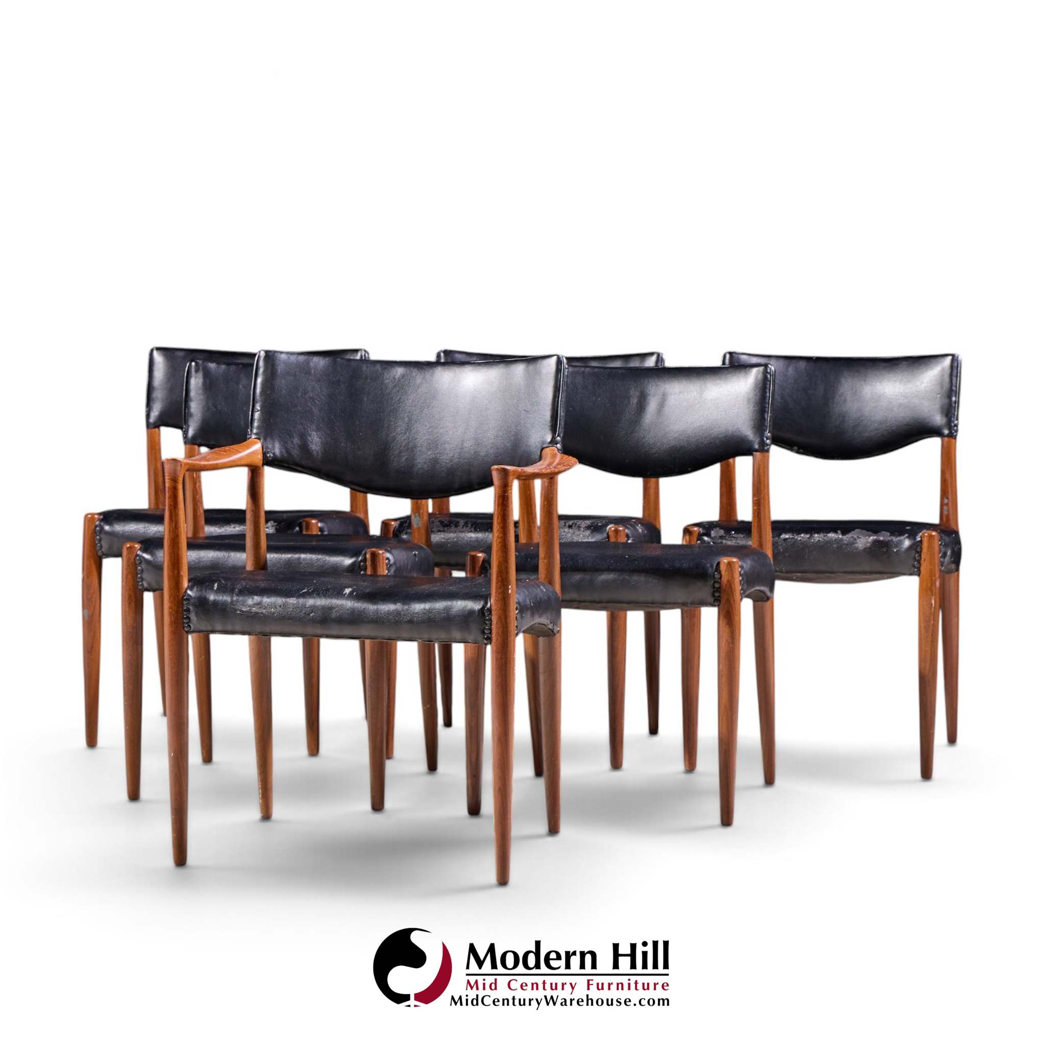 ejner larsen & aksel bender-madsen for willy beck mid century danish teak dining chairs - set of 6