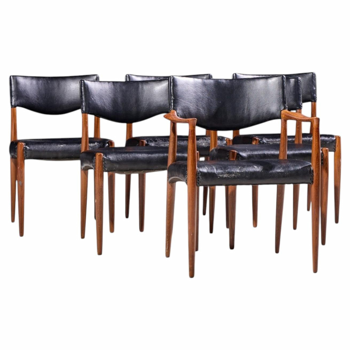 ejner larsen & aksel bender-madsen for willy beck mid century danish teak dining chairs - set of 6