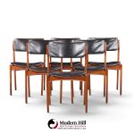 erik buch mid century danish teak dining chairs - set of 6
