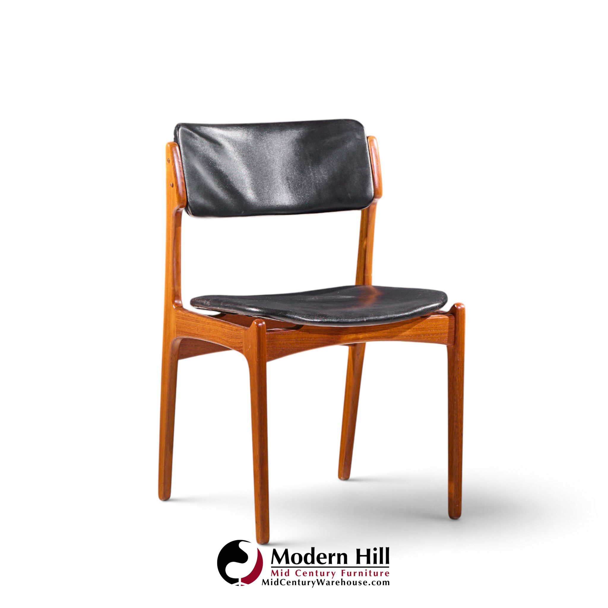 erik buch mid century danish teak dining chairs - set of 6