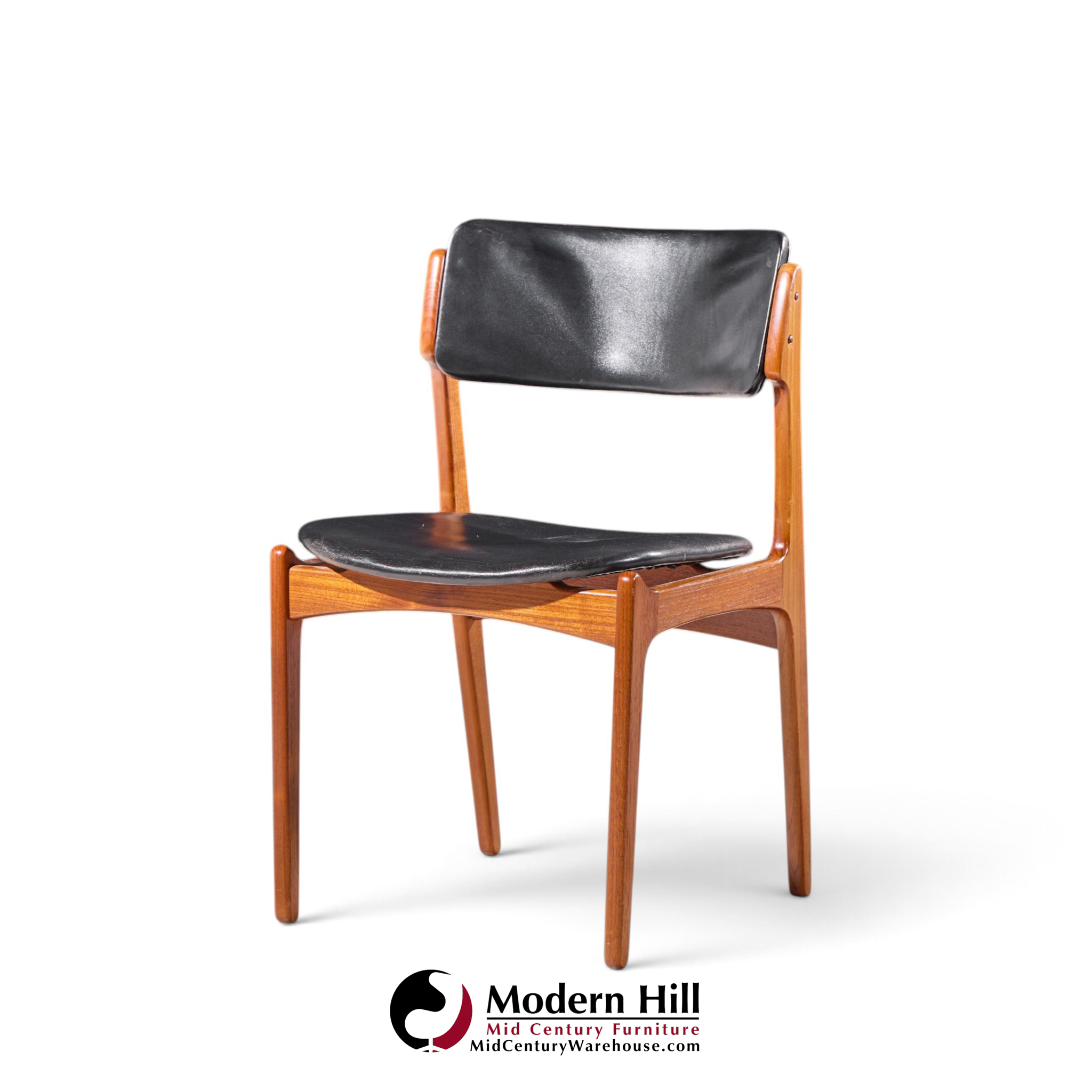 erik buch mid century danish teak dining chairs - set of 6