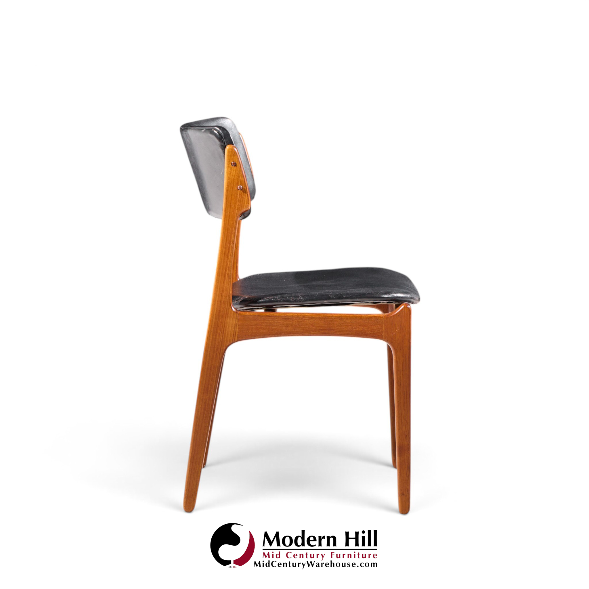 erik buch mid century danish teak dining chairs - set of 6