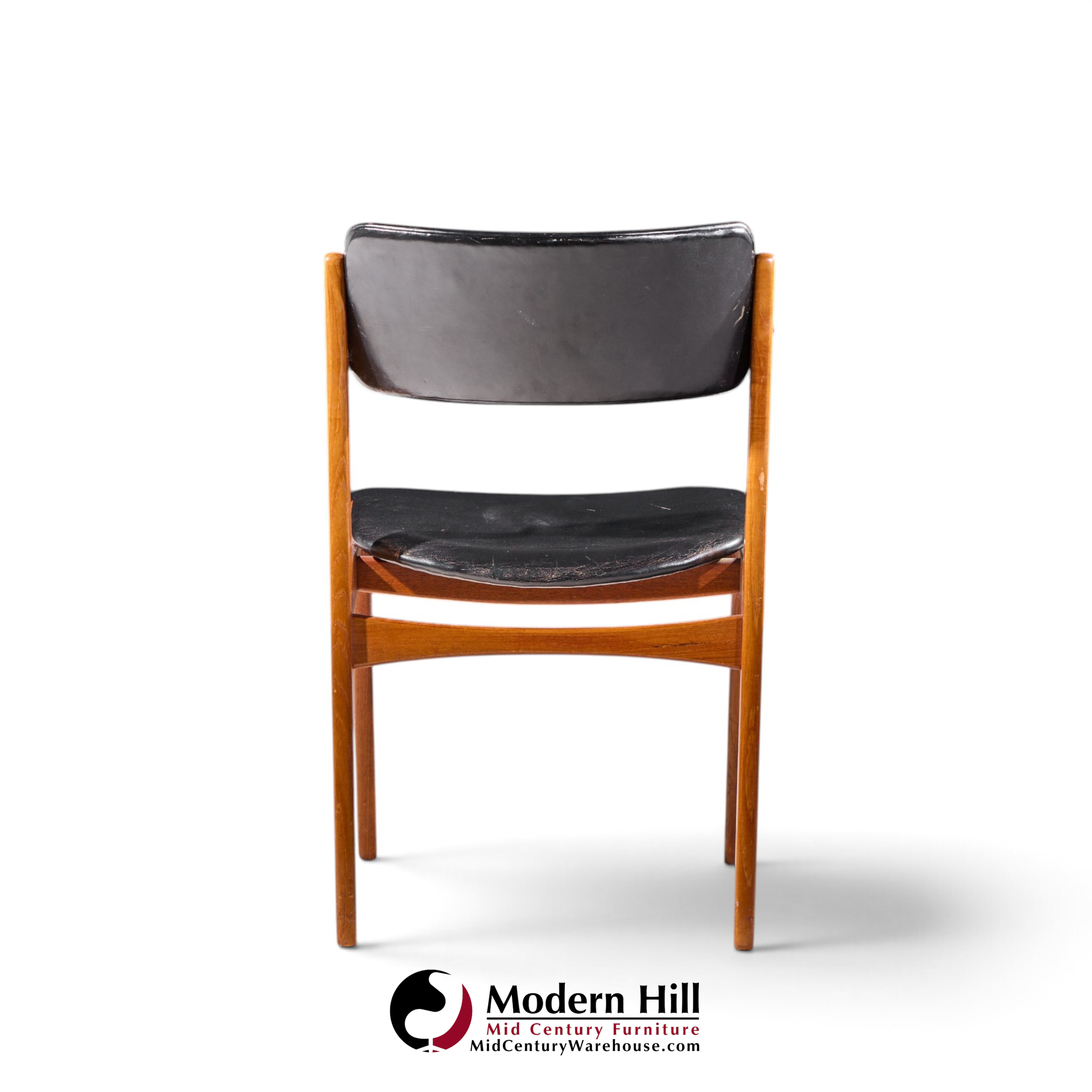 erik buch mid century danish teak dining chairs - set of 6