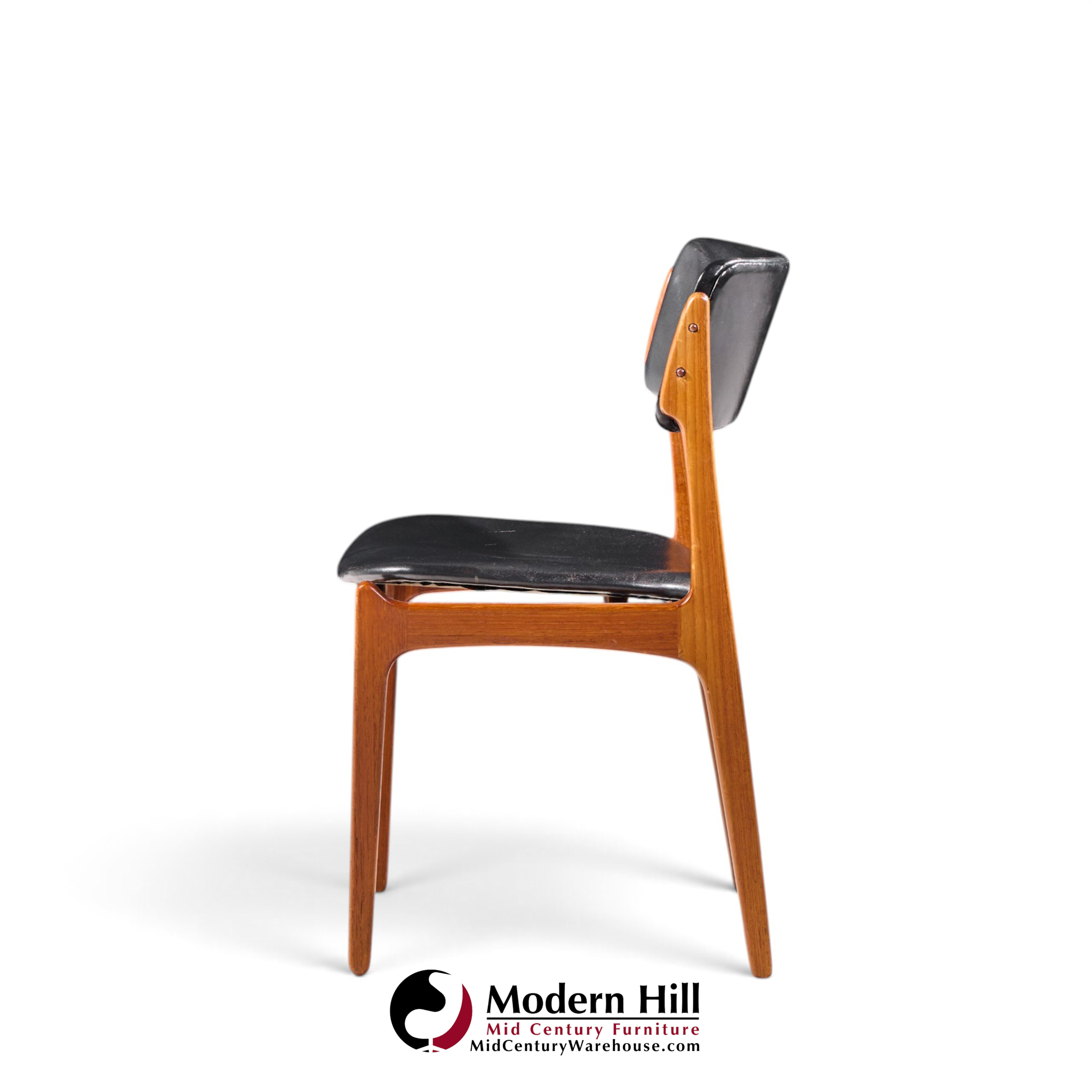 erik buch mid century danish teak dining chairs - set of 6