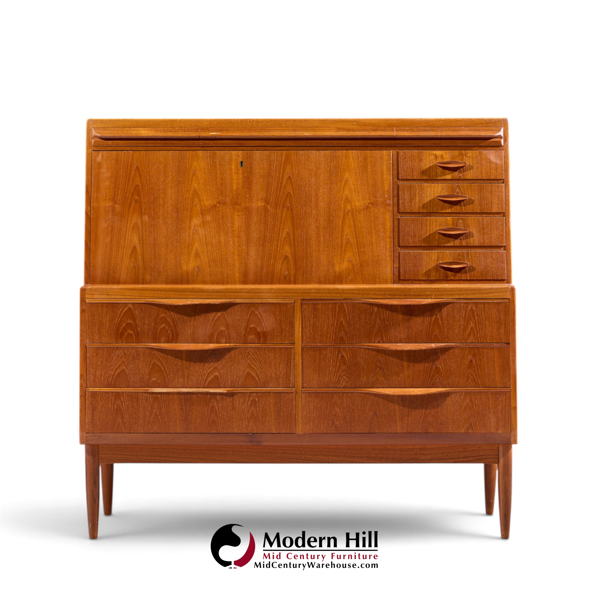 erling torvits mid century danish teak secretary desk