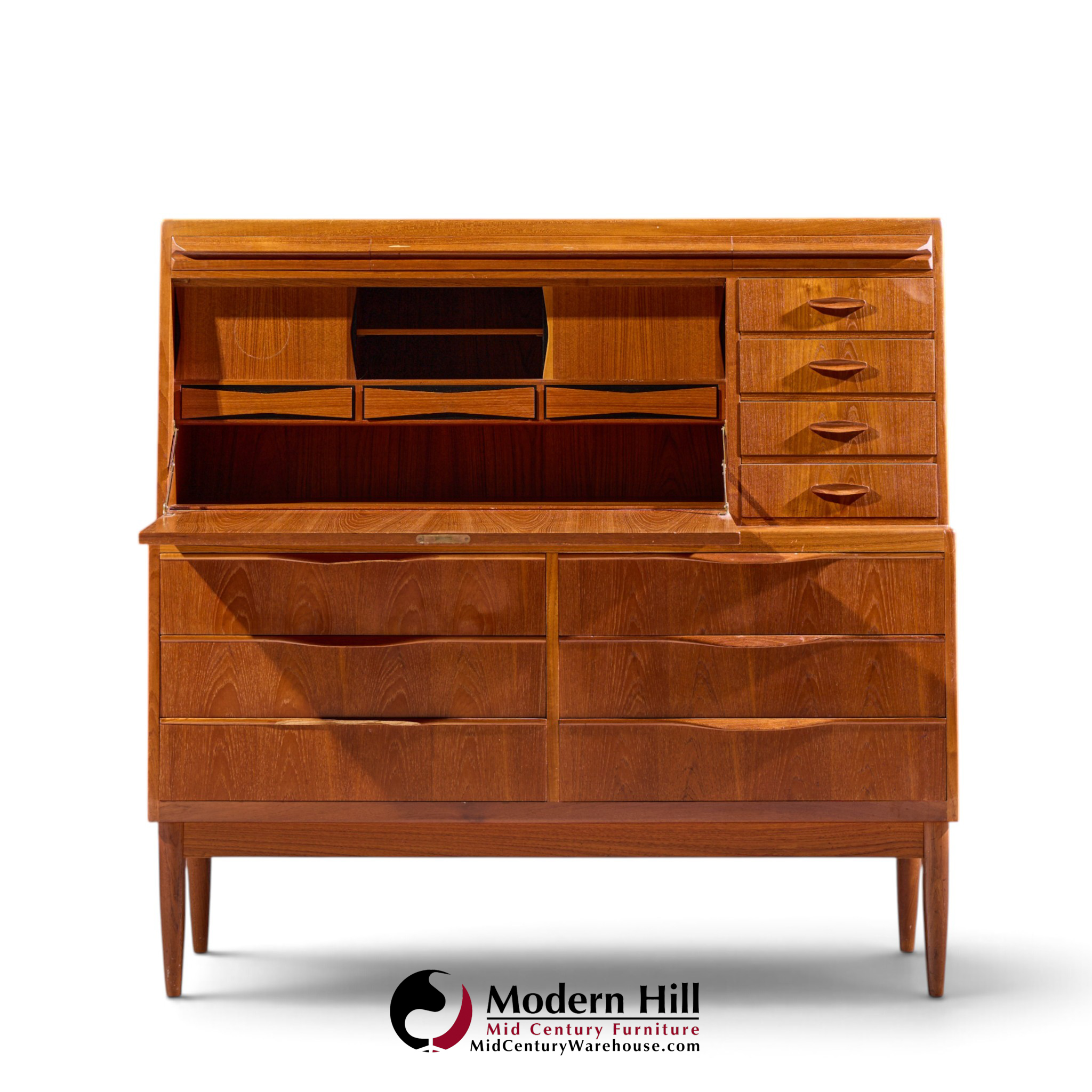 erling torvits mid century danish teak secretary desk