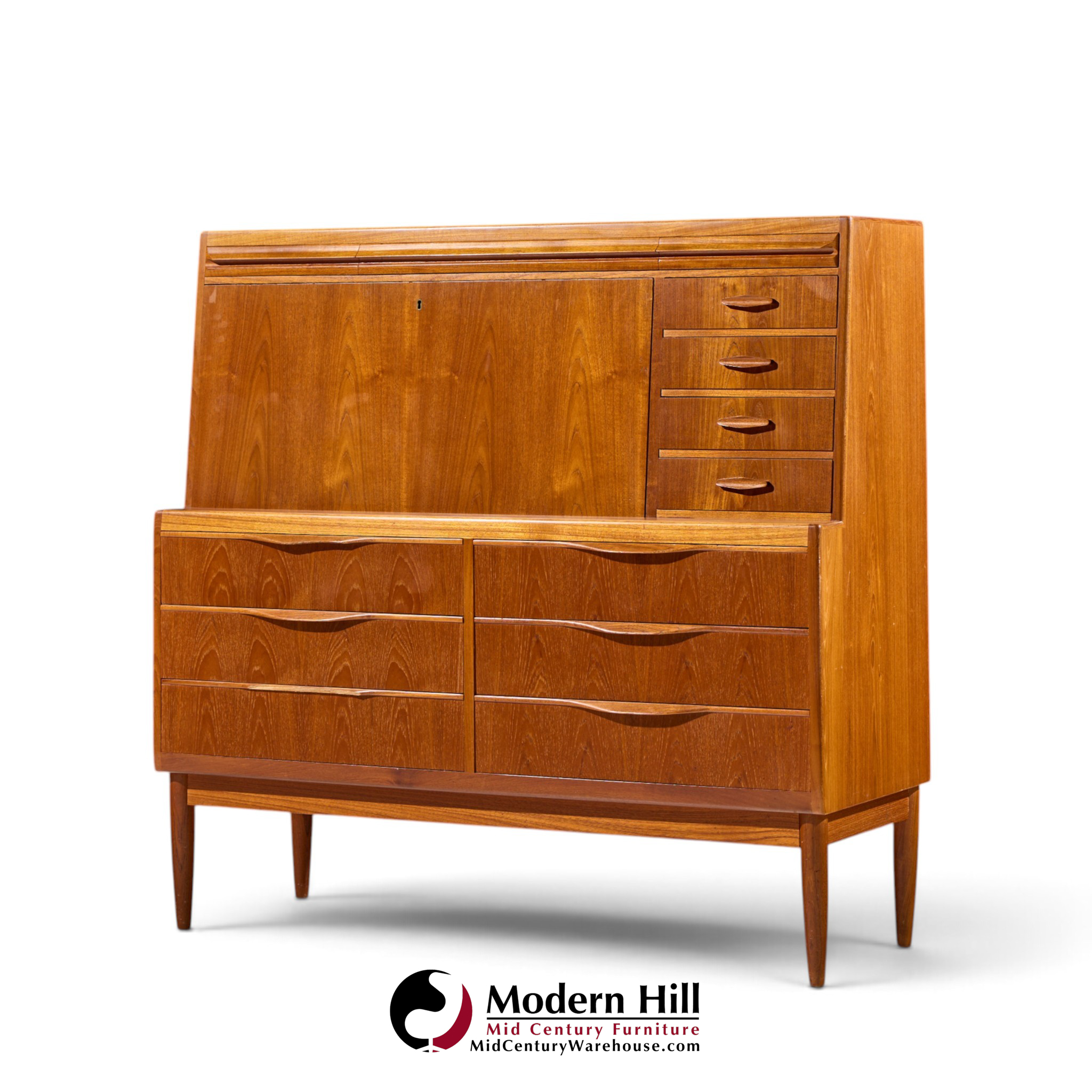 erling torvits mid century danish teak secretary desk
