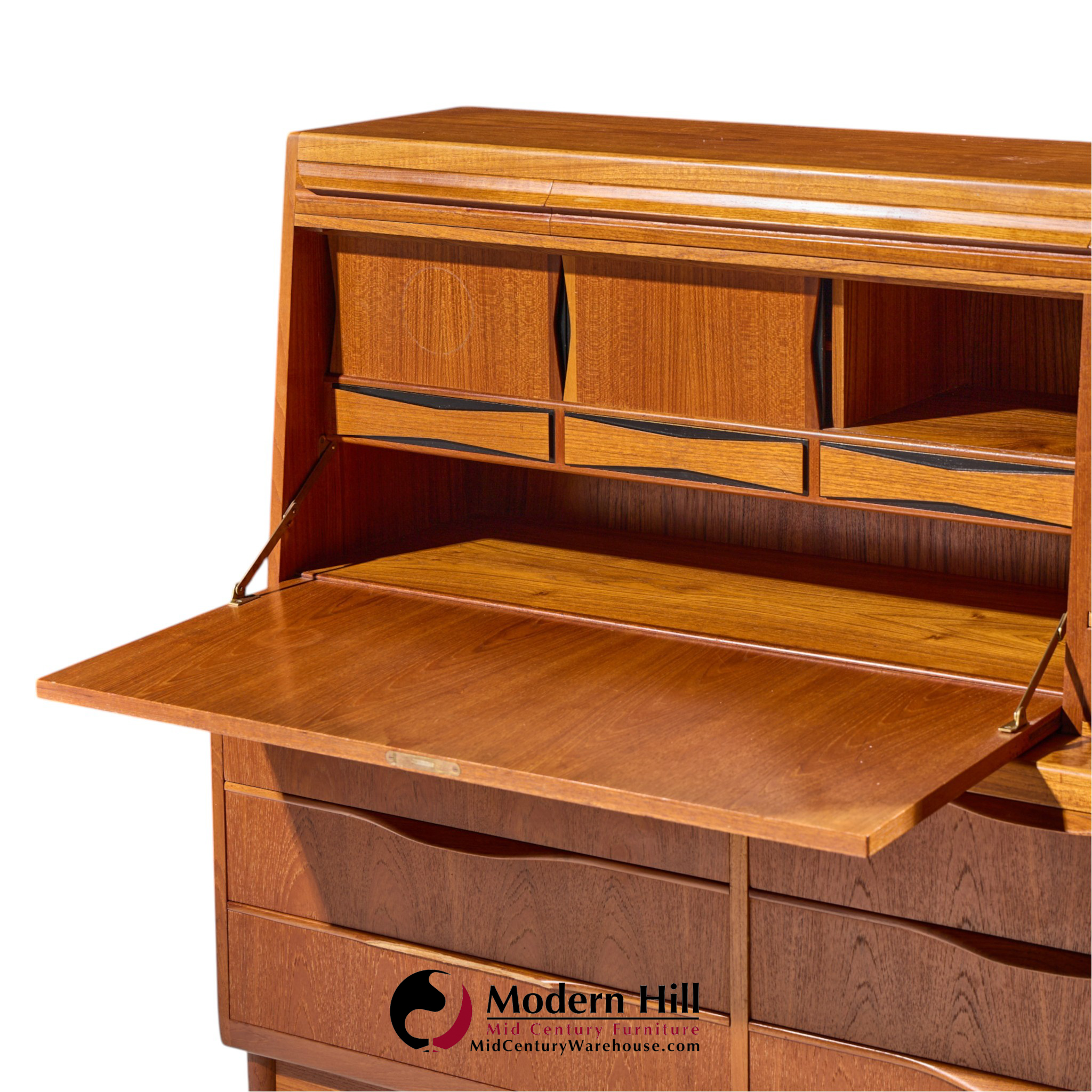 erling torvits mid century danish teak secretary desk