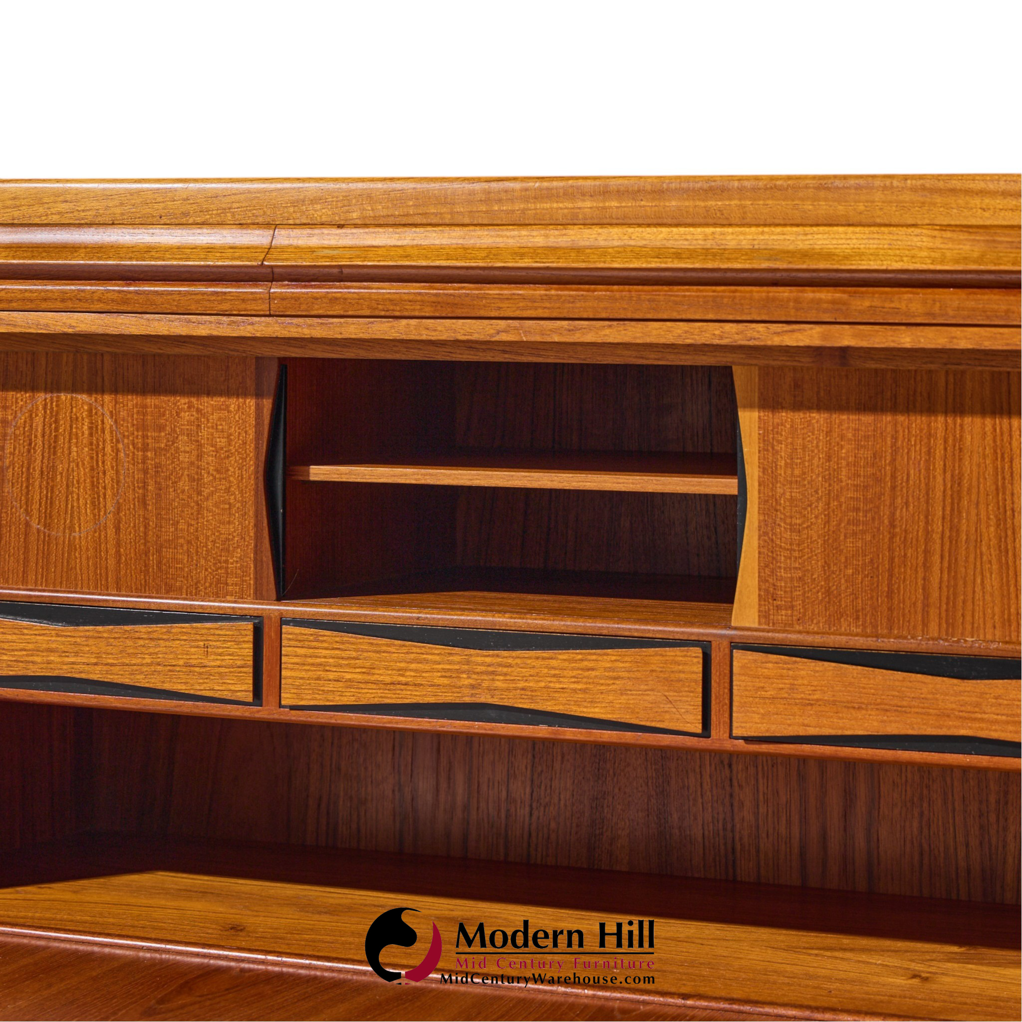 erling torvits mid century danish teak secretary desk