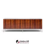 florence knoll mid century rosewood, marble and chrome executive cabinet credenza