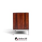 florence knoll mid century rosewood, marble and chrome executive cabinet credenza
