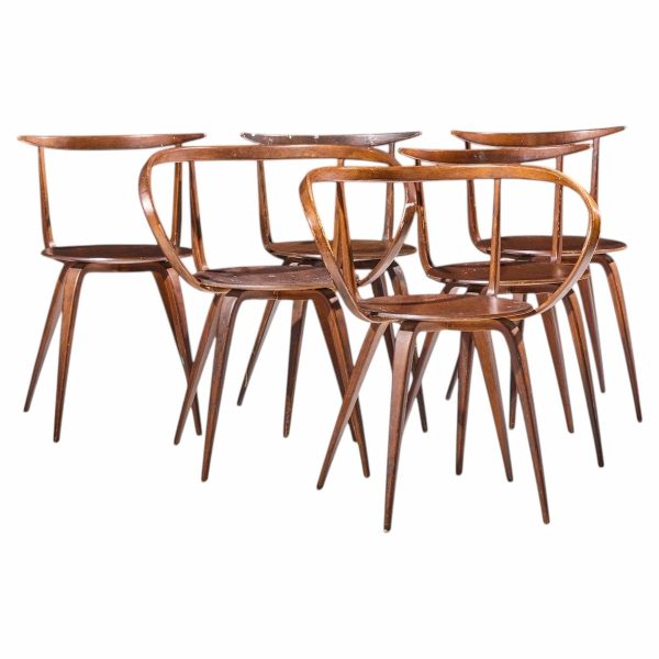 george nelson for herman miller model 5890 mid century pretzel dining chairs - set of 6