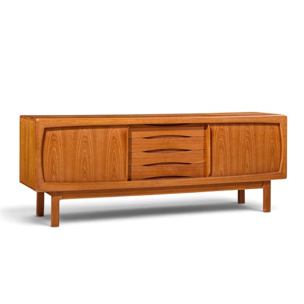 hp hansen mid century danish teak sliding door credenza