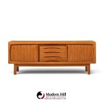 hp hansen mid century danish teak sliding door credenza