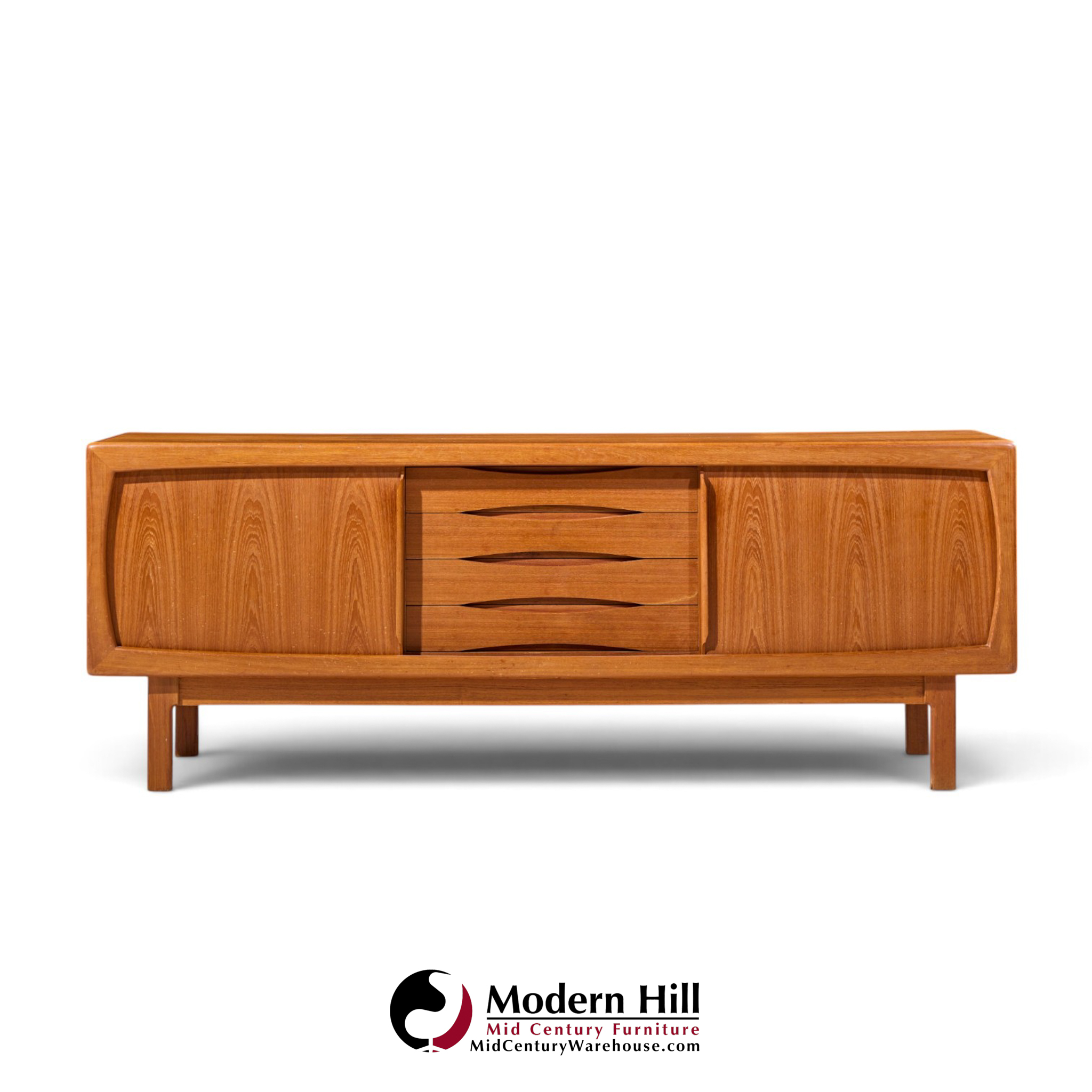hp hansen mid century danish teak sliding door credenza