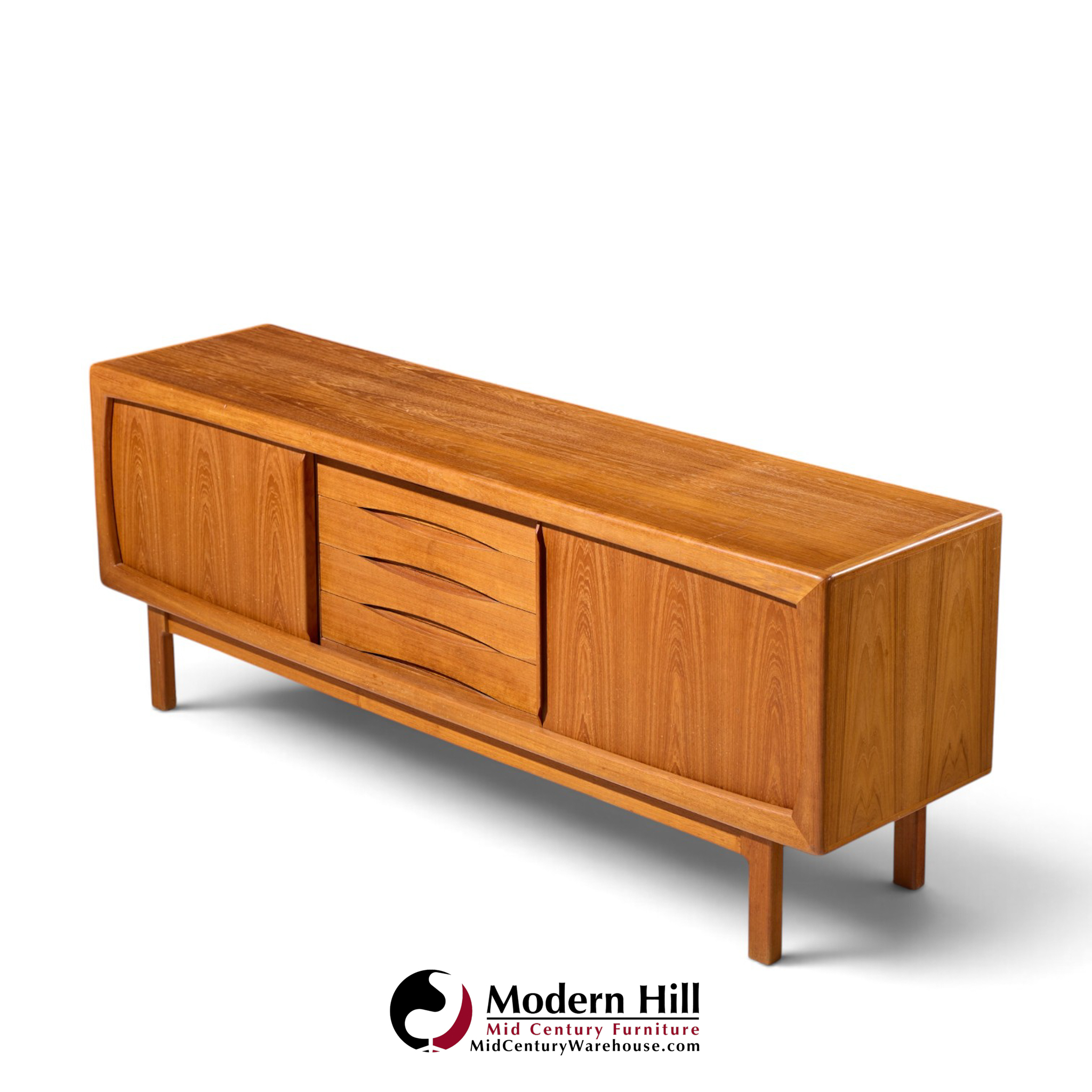 hp hansen mid century danish teak sliding door credenza